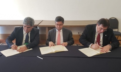 Los ejecutivos de la Empresa Nacional de Electricidad (ENDE), de Centrales Eléctricas Brasileñas S.A. (Eletrobras) 