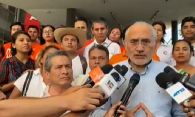 Carlos Mesa durante conferencia de prensa en Santa Cruz. | Captura de pantalla