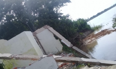 Uno de los destrozos que dejó la lluvia en Puerto Geralda
