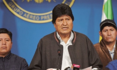 Evo Morales, la mañana del domingo 10 de noviembre de 2019, unas horas antes de renunciar y huir del país.