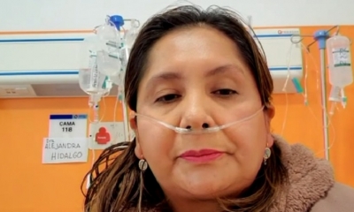La viceministra de Seguros del Ministerio de Salud, Alejandra Hidalgo en rueda de prensa.