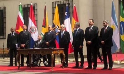Bolivia, Uruguay y Surinam se abstuvieron de firmar la declaración constitutiva de Prosur/Foto. RRSS