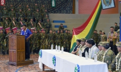 El presidente Evo Morales entregó el domingo un coliseo para 1.000 personas en la Novena División de Ejército 