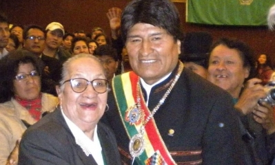 Evo Morales y Rosita Ríos/Foto. RRSS