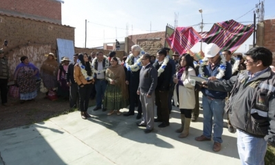 Así entregaron las viviendas en El Alto/Foto. Vicepresidencia 