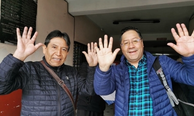 David Choquehuanca y Luis Arce Catacora
