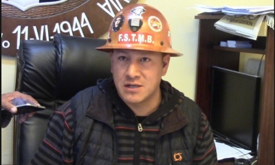 Secretario ejecutivo de la Federación Sindical de Trabajadores Mineros de Bolivia, Orlando Gutiérrez