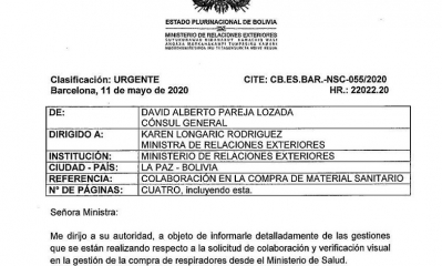 Según el contrato firmado entre el Estado Plurinacional de Bolivia y la empresa española IME Consulting Global Services 