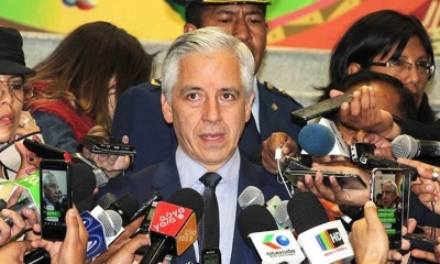 El vicepresidente Álvaro García Linera habla con los periodistas, ayer. | ABI 