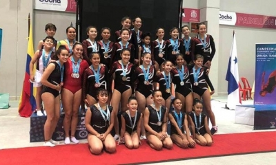 Las gimnastas bolivianas medallistas. | Federación Boliviana de Gimnasia (FBG)