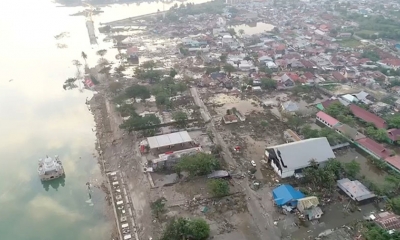 Vista aérea de la destrucción causada por el terremoto y el tsunami en la ciudad de Palu/Foto. Reuters