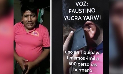 El dirigente cruceño Faustino Yucra buscado por la Policía.