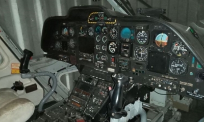 Una parte del helicóptero incautado en Santa Cruz