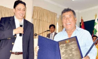 El ministro Hector Arce junto a Gonzalo Hermosa, el 2012. | twitter.com