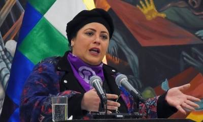 La ministra de la Presidencia, María Nela Prada