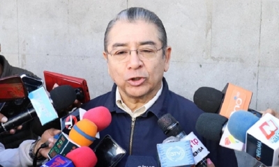 El gerente del Instituto Boliviano de Comercio Exterior, Gary Rodríguez. en contacto con la prensa de La Paz. Foto: IBCE.
