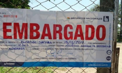 La diligencia según se constata en el aviso de embargo fue adoptada por la gerencia de Impuestos Nacionales distrital Yacuiba