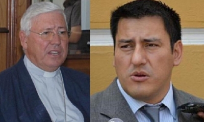 Monseñor Jesús  Juárez y Javier Zavaleta/Foto. Kandire