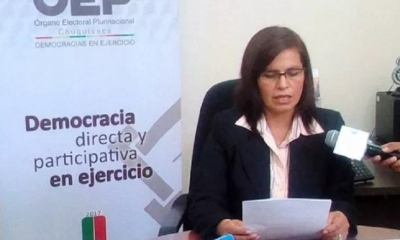 Olga Mary Martínez, presidenta del Tribunal Electoral Departamental de Chuquisaca/Foto. RRSS