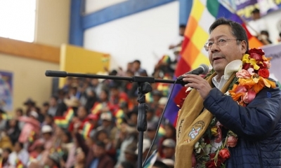 El mandatario participó en el ampliado de la Confederación Sindical de Comunidades Interculturales Originarias de Bolivia, en Chuquisaca. 