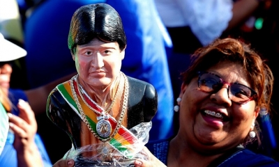 Evo Morales. El expresidente boliviano se encuentra en la Argentina organizando la estrategia política de su partido. (AP)