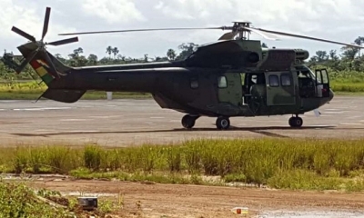 Helicóptero de la Unidad Móvil de Patrullaje Rural (Umopar)