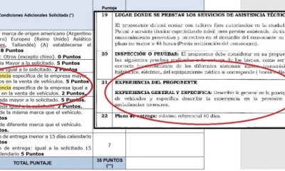 El DBC para los vehículos de la Felcv. Der: El informe para las 41 ambulancias.