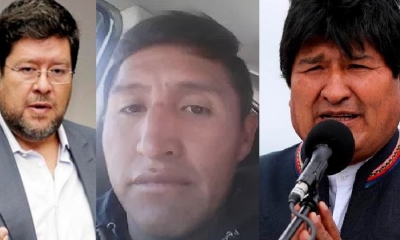 Samuel Doria Medina, Arsenio Choque y Evo Morales/Foto. Kandire