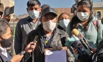 El representante de la Asociación de víctimas de Senkata, David Inca. 
