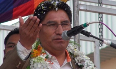El gobernador de La Paz y dirigente del Movimiento Tercer Sistema (MTS), Félix Patzi.
