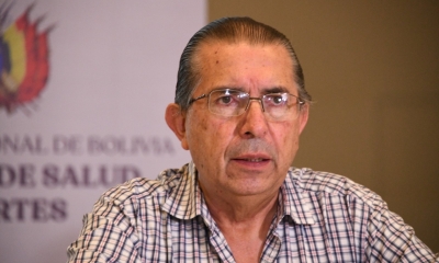 Ministro Pozo en conferencia de prensa en Santa Cruz | Ministerio de Salud