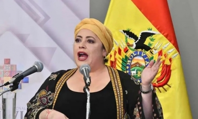 La ministra de la Presidencia, María Nela Prada