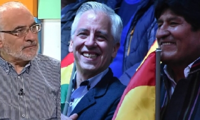 Carlos Mesa, Álvaro García Linera y Evo Morales/Foto. Kandire