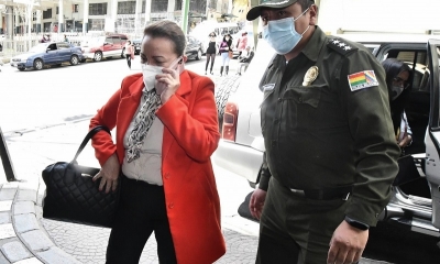 La exministro Eidy Roca, en su audiencia judiciales del viernes pasado. Foto; APG