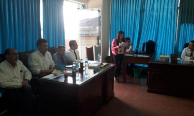 El alcalde de Cochabamba José María Leyes durante la audiencia.