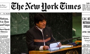  Evo Morales estuvo a metros de Donald Trump/Foto. Kandire	