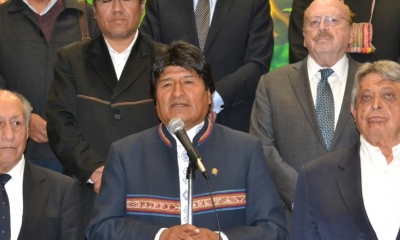 Evo Morales y ex autoridades/Foto. ABI
