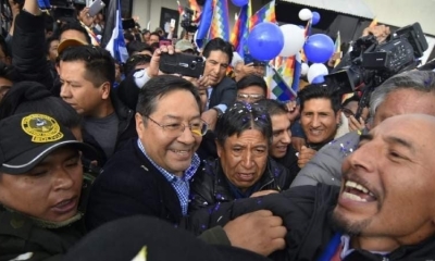 El candidato por el Movimiento al Socialismo (MAS), Luis Arce Catacora