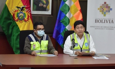 El ministro de Obras Públicas, Servicios y Vivienda, Edgar Montaño