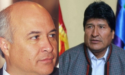 Mauricio Balcázar y Evo Morales/Foto. Kandire