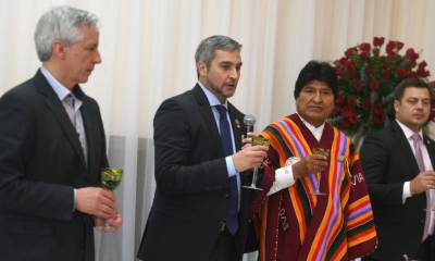 El presidente paraguayo con autoridades bolivianas/Foto. ABI