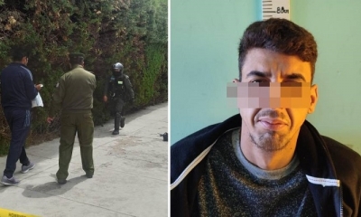 A la derecha el reo, de nacionalidad extranjera, que fugó tras el ataque