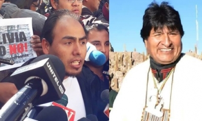 Milton Navarro y Evo Morales/Foto. Kandire