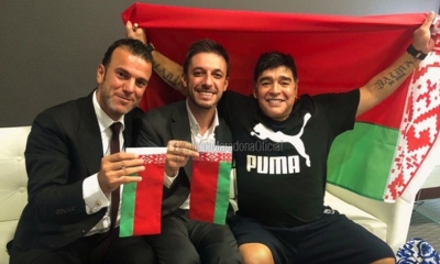 Maradona celebró su nuevo trabajo/Foto. RRSS