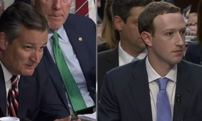 Ted Cruz y Mark Zuckerberg durante la audiencia./Foto. CNN
