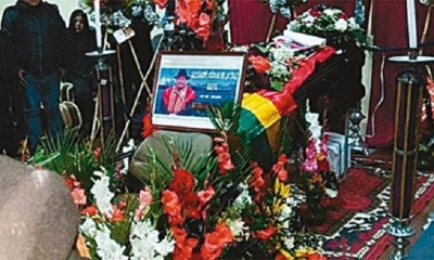 El cuerpo del dirigente fue velado por sus familiares. Foto: RRSS