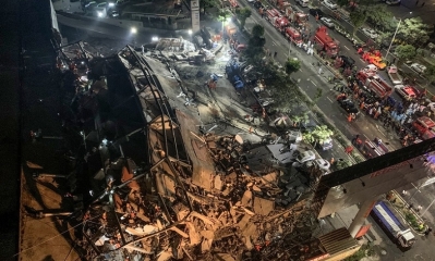 Decenas de personas permanecen atrapadas bajo los escombros tras el desplome de un hotel en la ciudad china de Quanzhou, en el sureste del país