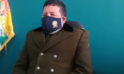 El director de la Fuerza Especial de Lucha Contra el Crimen (Felcc), coronel Alberto Aguilar. Foto: captura pantalla.
