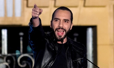 Nayib Bukele da un discurso en El Salvador, el 3 de febrero de 2019.