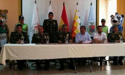 Autoridades durante la presentación del plan de seguridad para los Juegos 2018/Foto. Daniel James